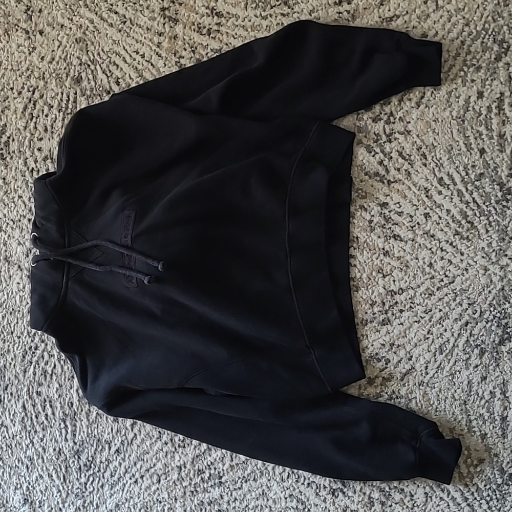 Abercrombie & Fitch Black Cotton Blend Cropped Hoodie Size XS